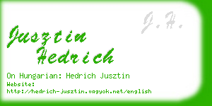 jusztin hedrich business card